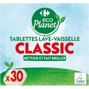 Tablettes Lave-Vaisselle Classic Carrefour ECO Planet 30 unités