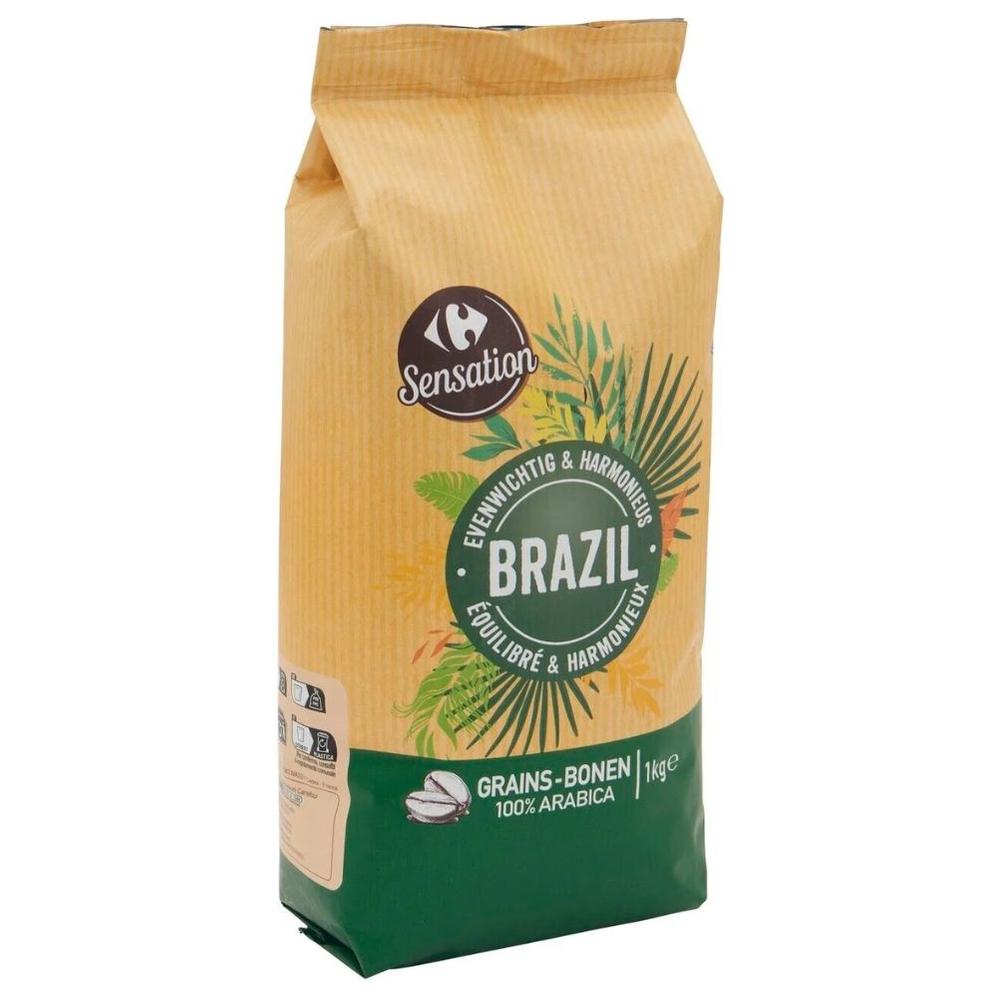 [720968] Café en Grains 100% Arabica Brazil Carrefour Sensation 1kg