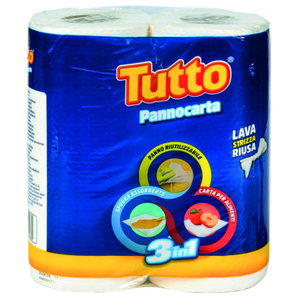 Essuie-tout Réutilisable 3 en 1 Tutto Pannocarta 2 unités