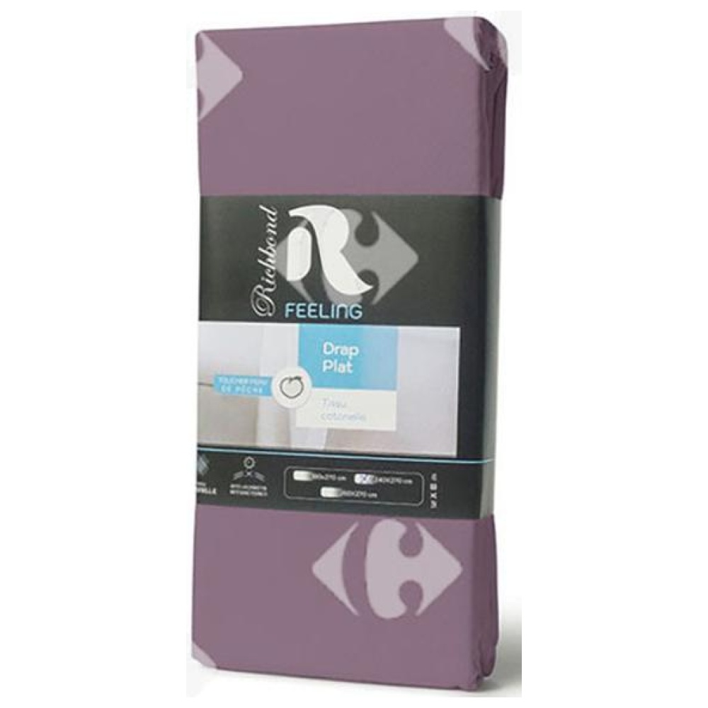 [685007] Drap Plat en Microfibre Violet 100% Cotonelle Richbond 180x270cm