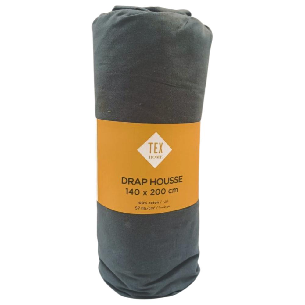 Drap Housse Gris Tex Home 140x200cm.