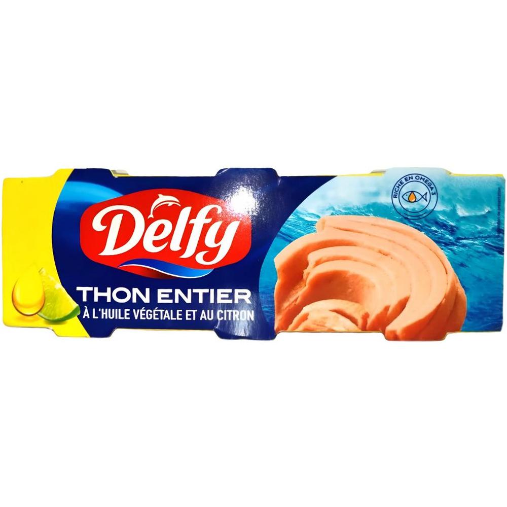 [721411] Thon Entier à l'Huile Végétale et Citron Tripack Delfy 3x85g