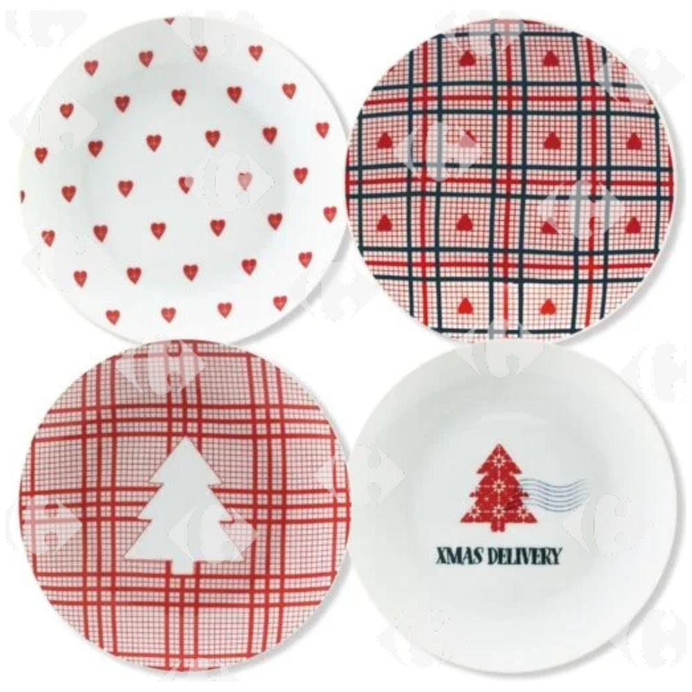[683568] Lot de 4 Assiettes Dessert Xmas 19cm.