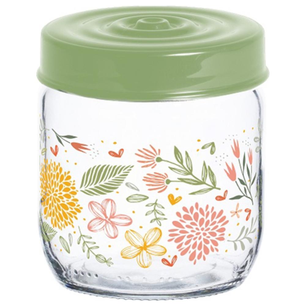 Bocal en Verre Décoré Botanique 42cl