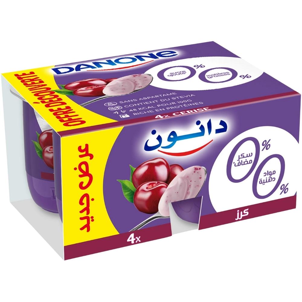 Surpack Double Zéro 0% Cerise Danone 105g 4 unités
