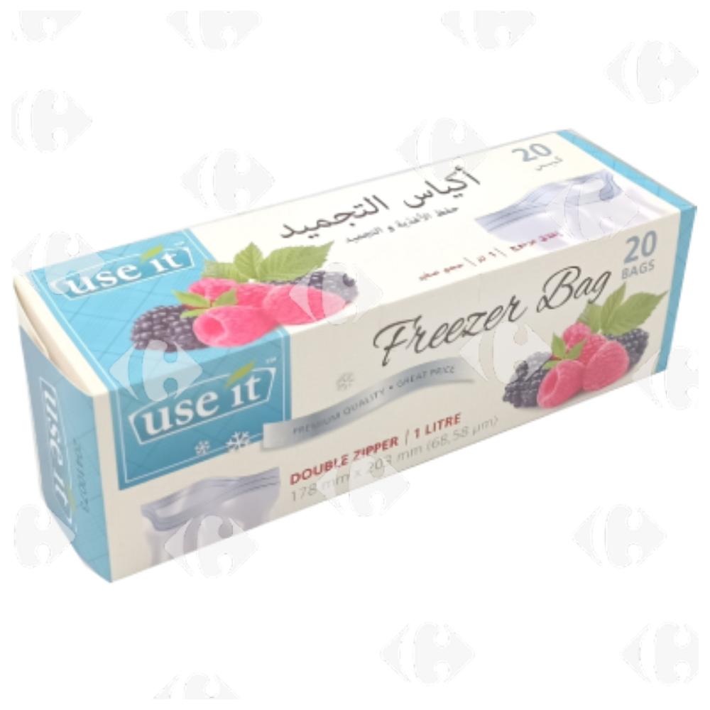 [682331] Sacs Congélation Double Glissière Use It 1L 20 unités