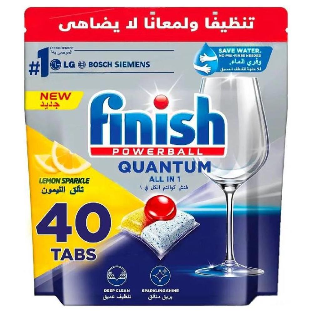 [720216] Pastilles Lave Vaisselle Quantum All-in-One Citron Finish  40 Tablettes