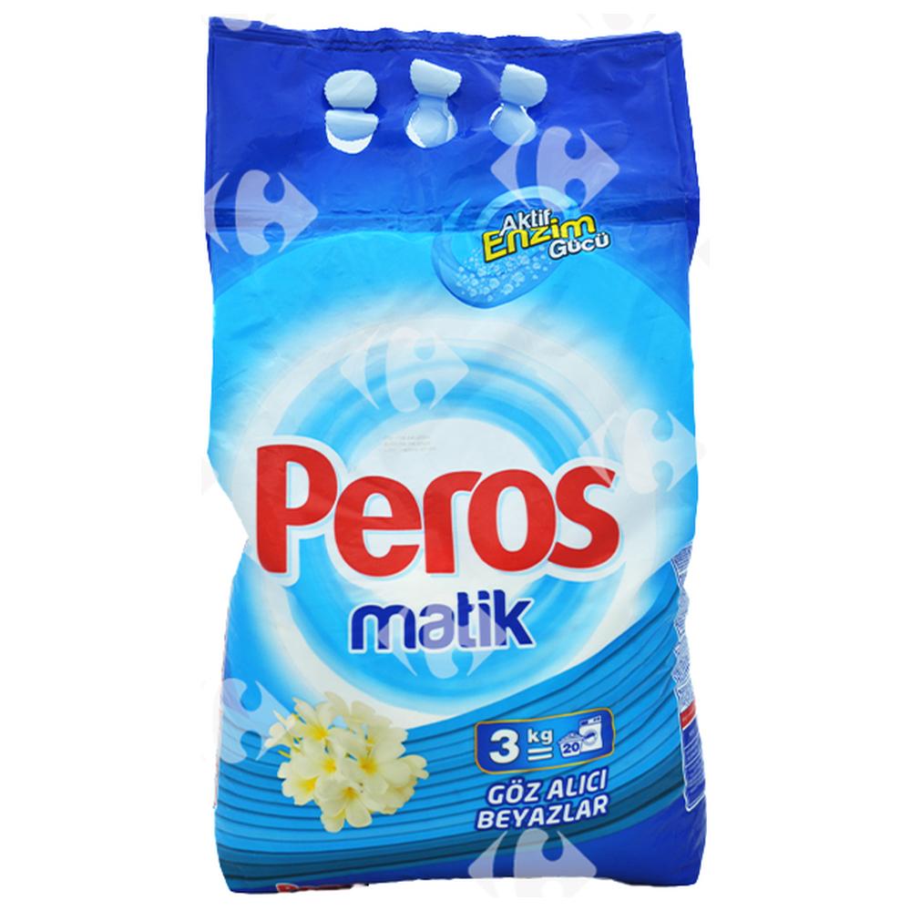 Détergent Lessive Poudre Machine Blanc Peros 3kg.