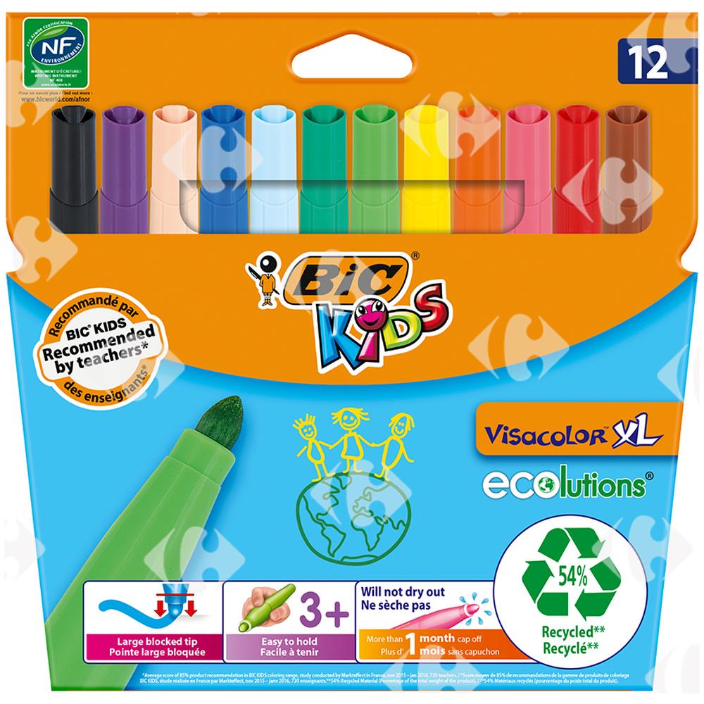 [268257] Feutre de Coloriage Visa XL 12 couleurs Pack Promo