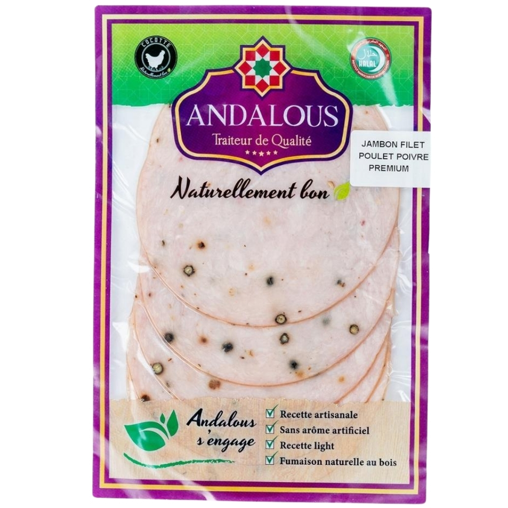 Jambon de Filet au Poivre - Charcuterie - Andalous 100g.