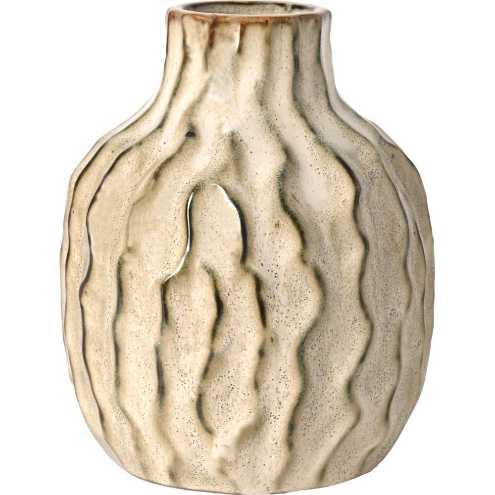 Vase Kasa en Céramique Blanc Texture 19cm