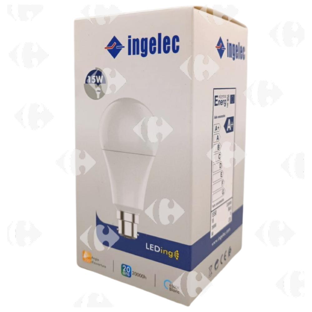 [672909] Lampe LED A60 B22 Lumière Blanche 15W.