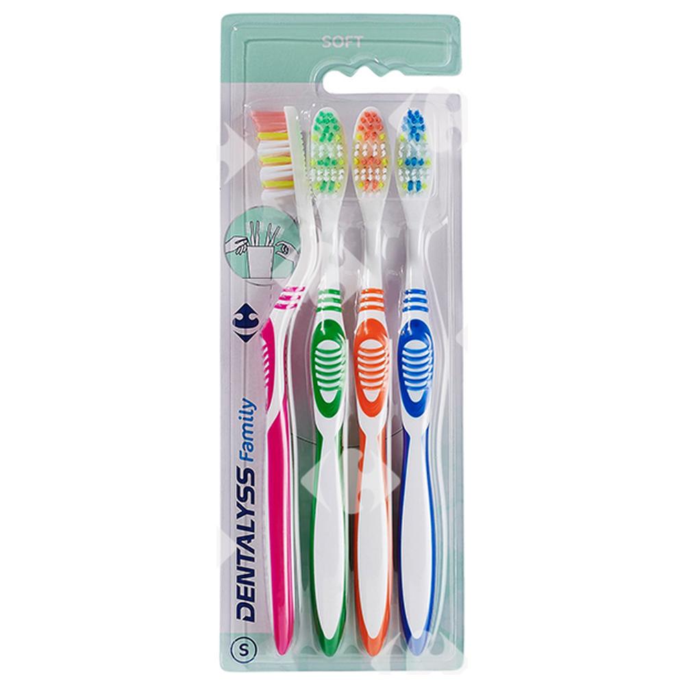 Brosse à Dent Souples 4 Saisons Dentalyss Carrefour4 unités