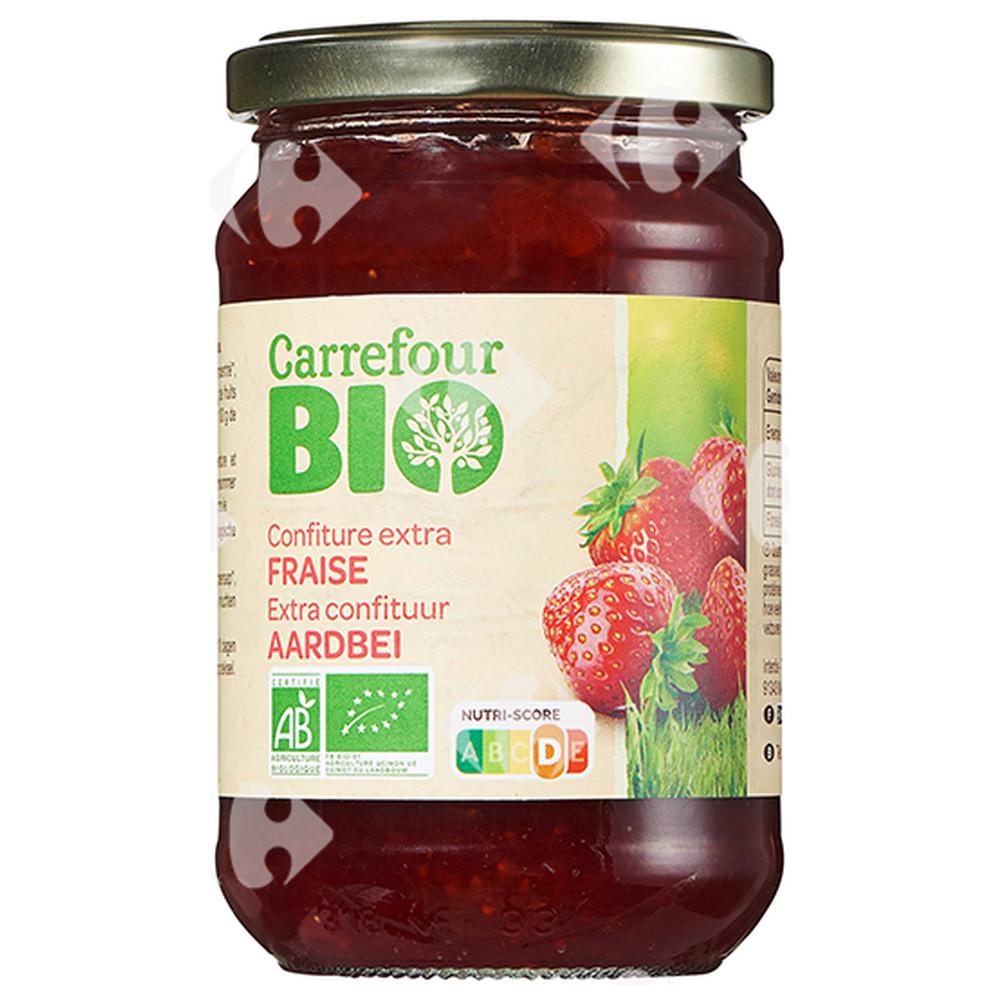 Confiture de Fraise au Sucrede Canne Carrefour Bio 360g