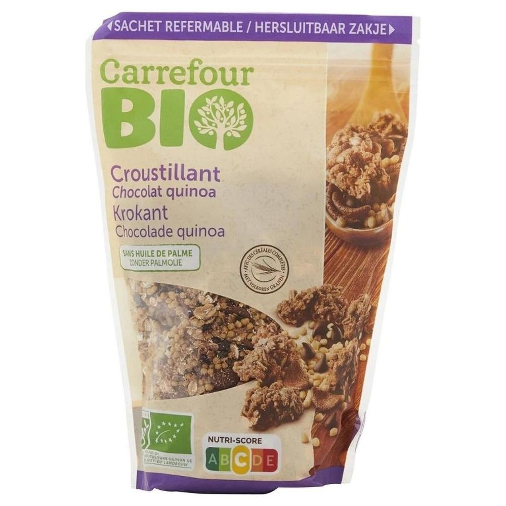 [704364] Céréales Croustillant Chocolat Quinoa Carrefour Bio 375g