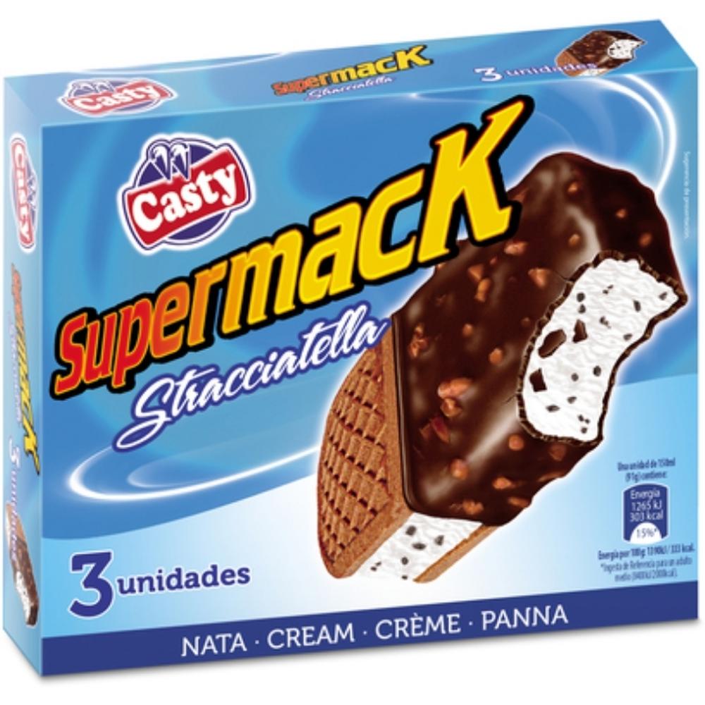 Pack Glace Supermack Stracciatella Casty 3 unités 150ml