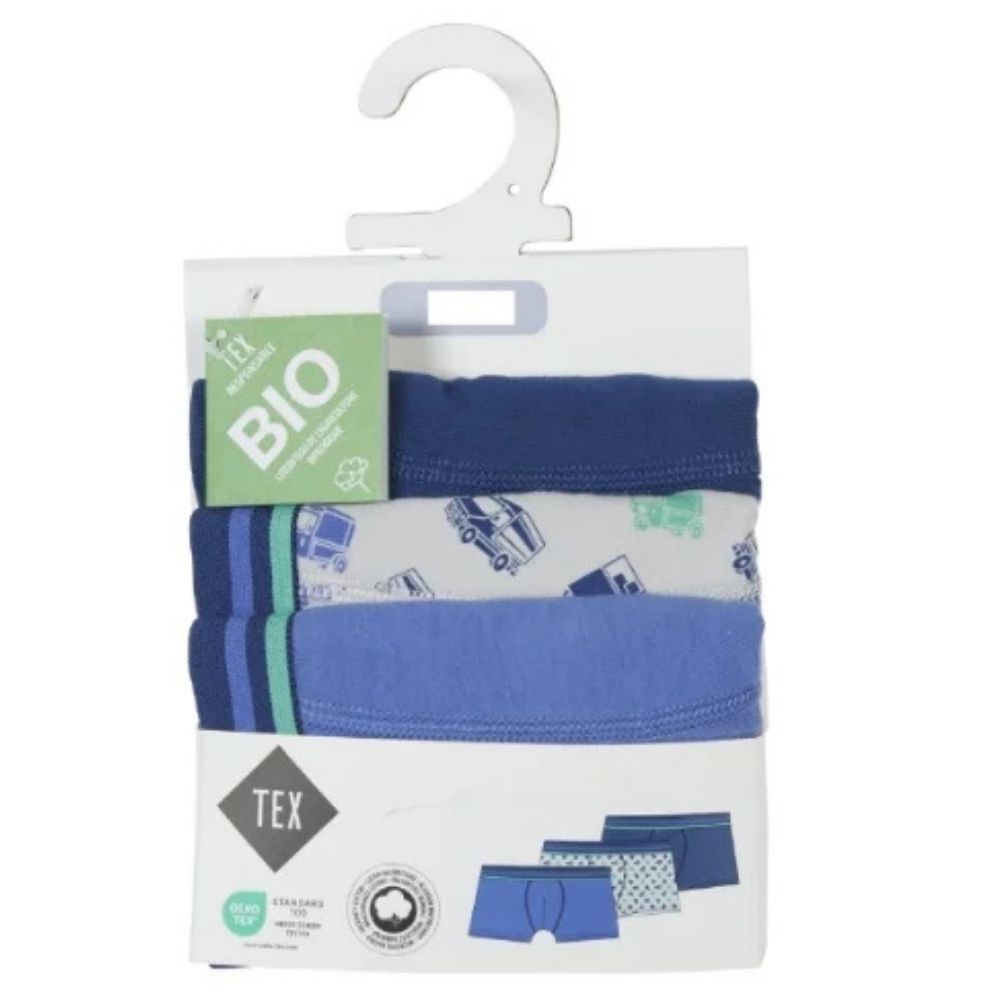 Lot 3 Boxers Gris Bleu