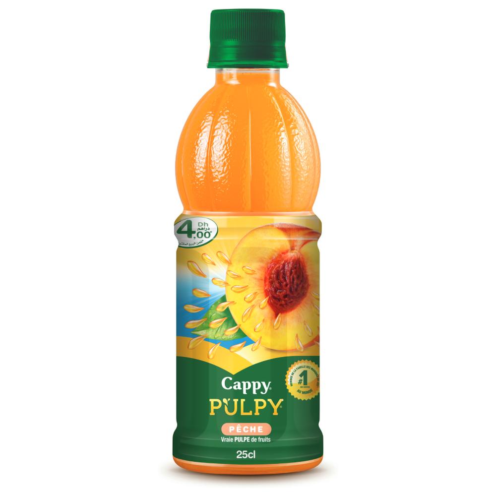 [612596] Jus Cappy Pulpy pêche bouteille 25cl.