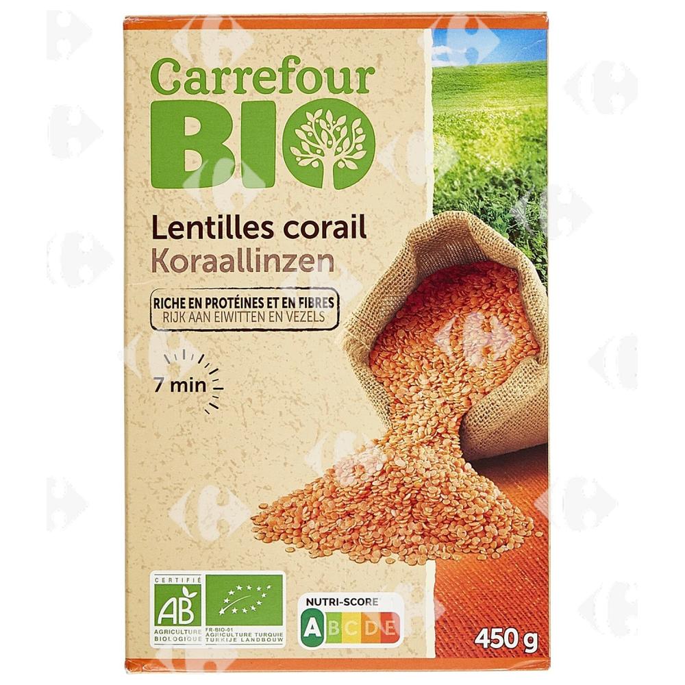 Lentilles Corail Carrefour Bio 450g