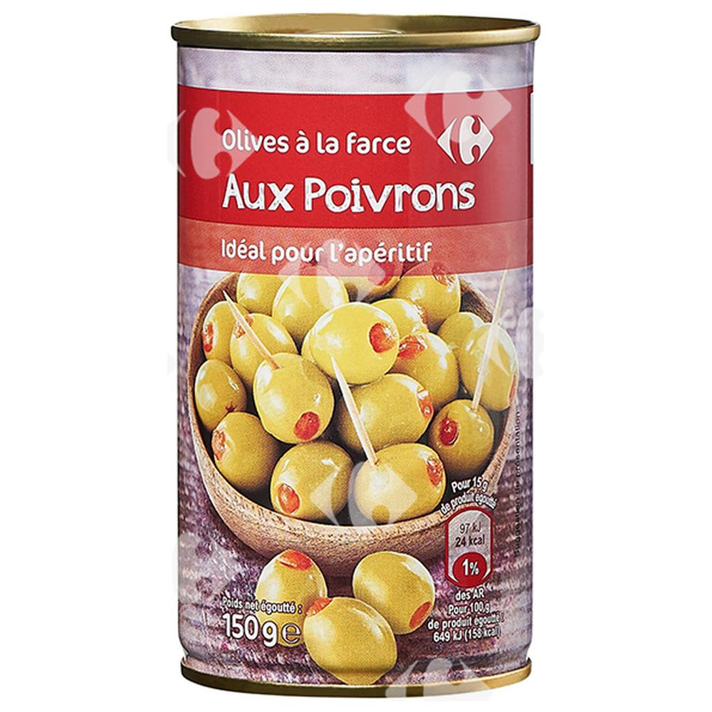 Conserve d'Olives Farcies aux Poivrons Carrefour 150g