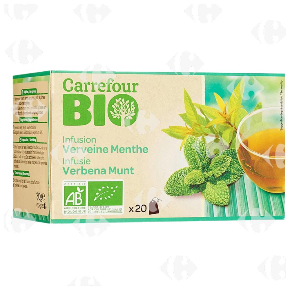 [637636] Infusion Verveine Menthe Carrefour Bio 20 unités