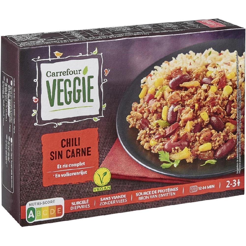 [691192] Chili Sin Carne Riz Complet Végétal Carrefour Veggie 600g