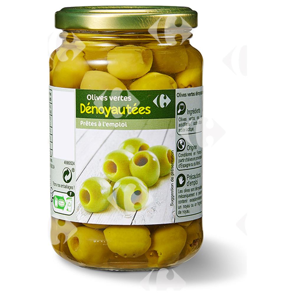 Olives Vertes Dénoyautées Carrefour 37cl