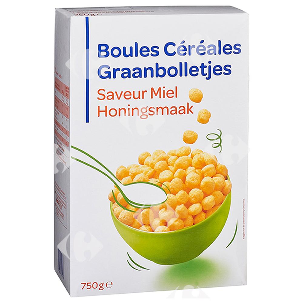 Céreales Boules Maïs et Miel Carrefour Blanc 750g