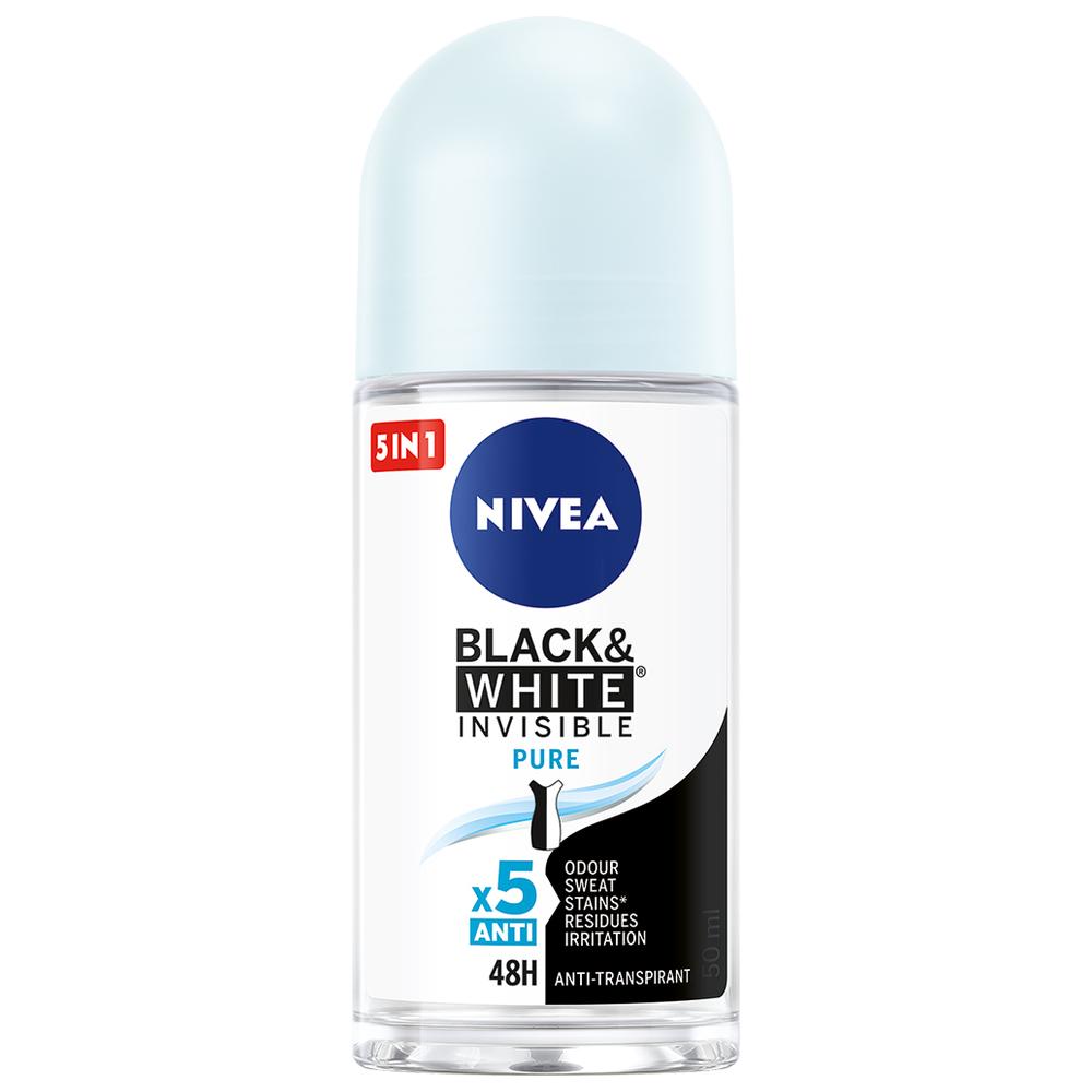 Déodorant Femme Invisible Black & White Pure Roll-on Nivea 50ml