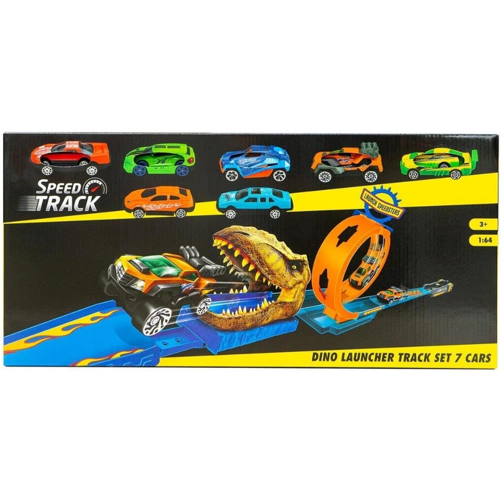 [669936] Véhicule Piste Dinosaure Speed-Track + 7 Voitures.