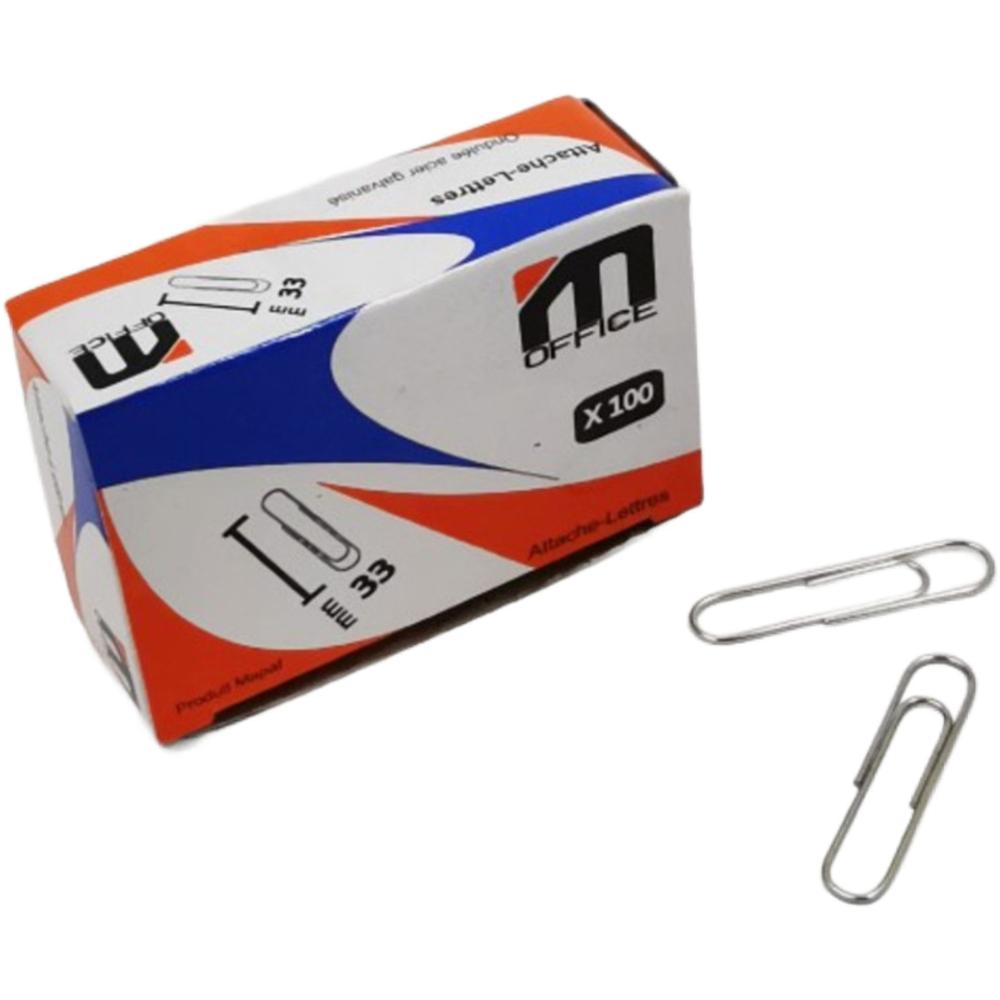 [648296] Attache Lettres Boite de 100 unités M-Office 33mm