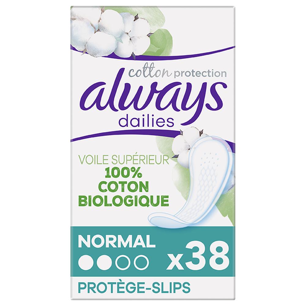 [656126] Protège-slips Dailies Cotton Protection Normal Always 38 unités