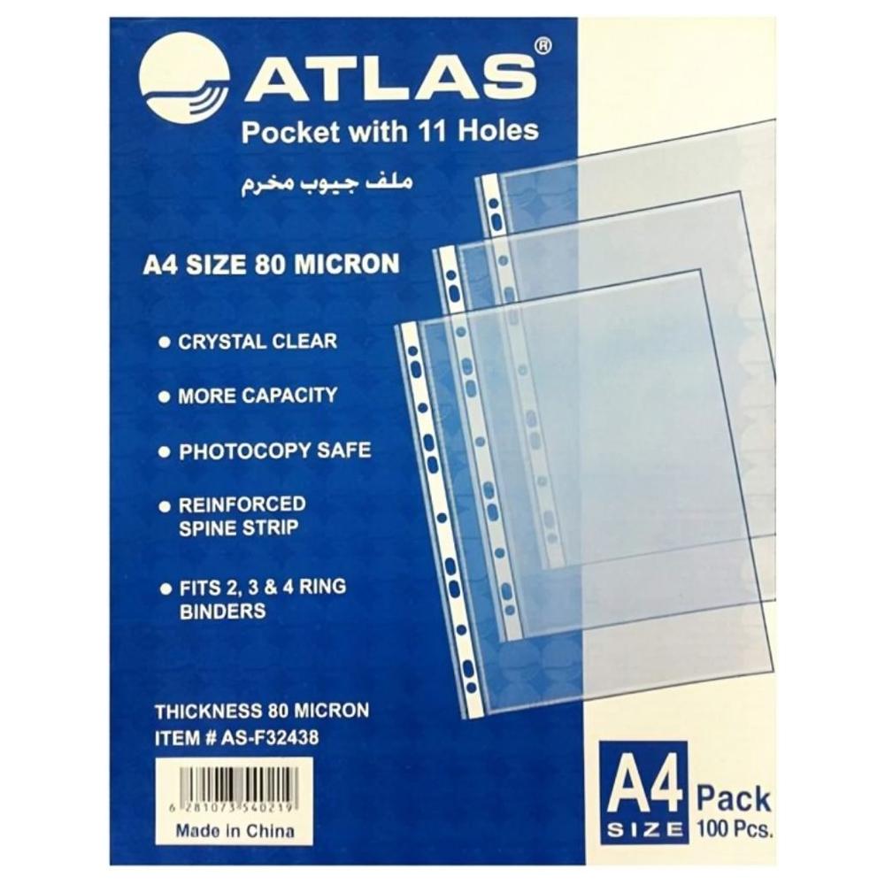 [65853] Paquet Pochette Perforées Atlas 100 pièces