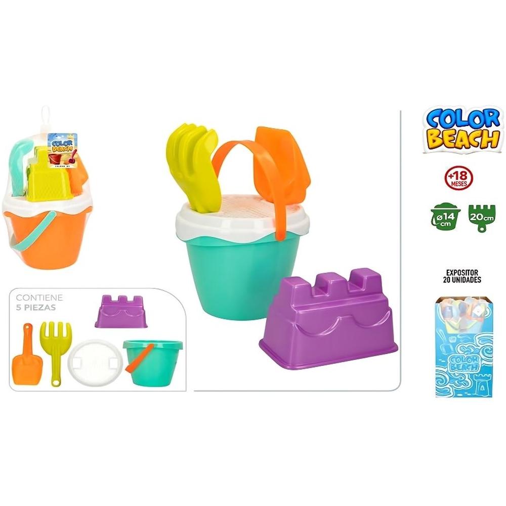 Set Seau de Plage 14cm avec Accessoires 6 pièces