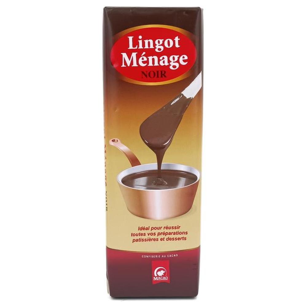 [419] Lingot Sucré Chocolat Noir Macao 250g