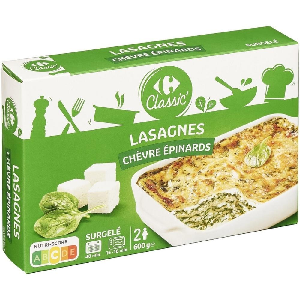 [700195] Lasagne Chèvre Épinard Carrefour Classic 600g.