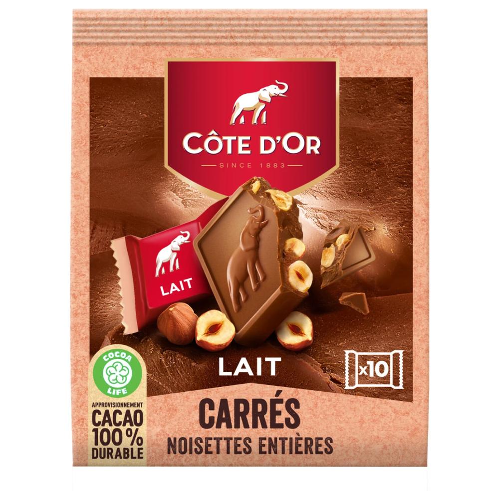 Mini Carrés Chocolat Lait Noisettes Côte d'Or 200g
