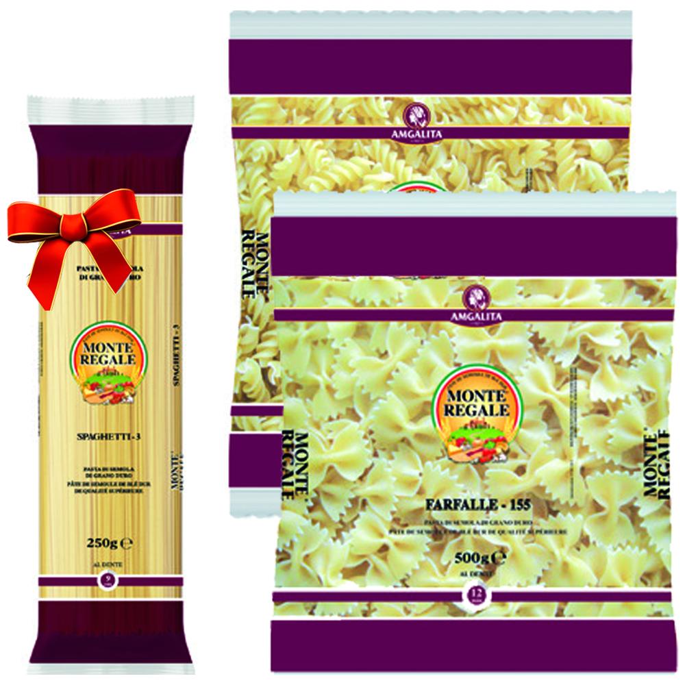Lot de 2 Pâtes Courtes Monte Régale 500g + 1 Spaghetti Offert