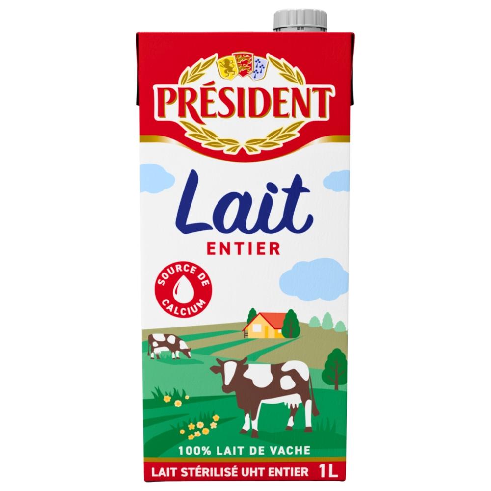 Lait UHT Entier Président 1L.