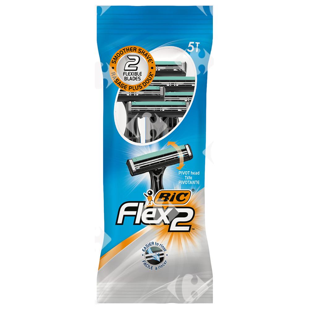 [662701] Rasoirs Jetables Flex 2 Pivot Pouch Bic 5 unités.