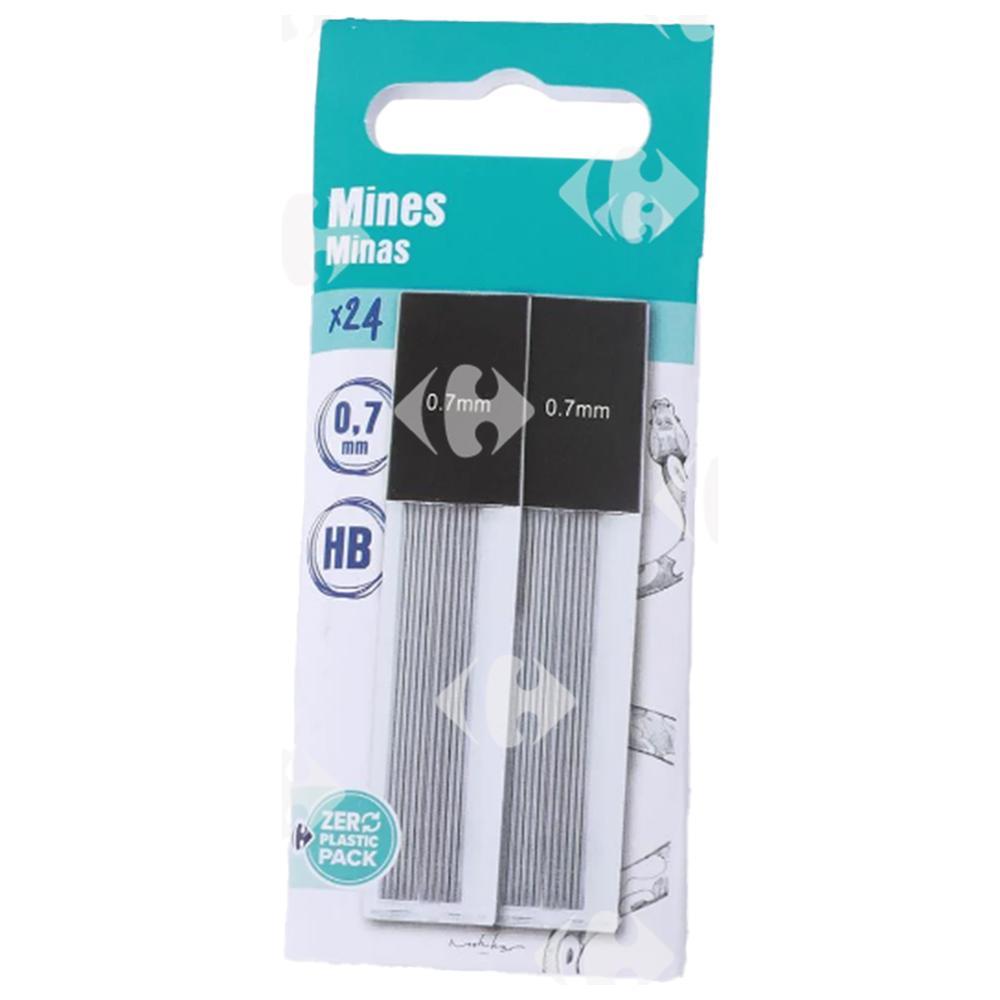Mine HB Carrefour 0.7mm 24 unités.
