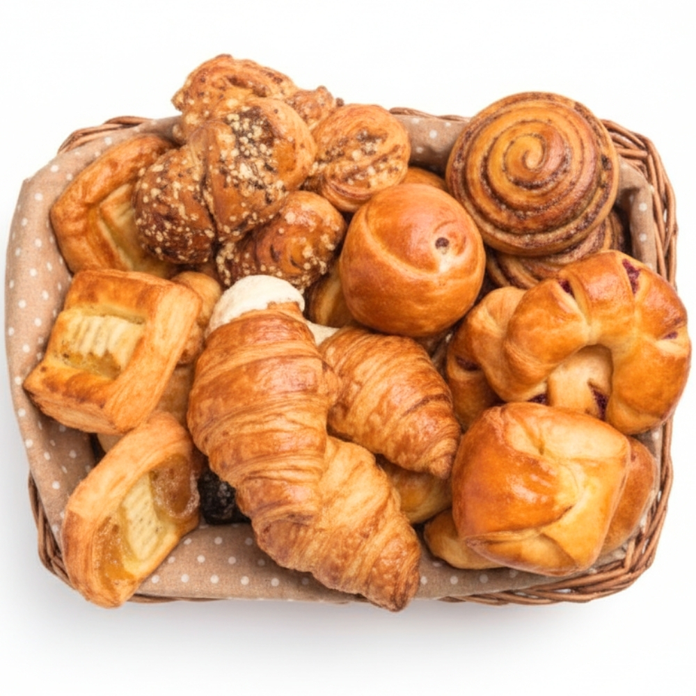 [208364] Assortiment de Viennoiseries à la Margarine 10 pièces.