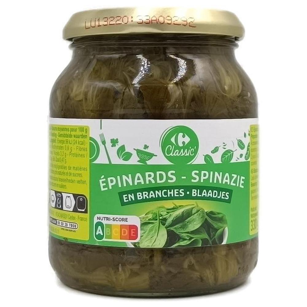 Épinards en Branches Carrefour 330g