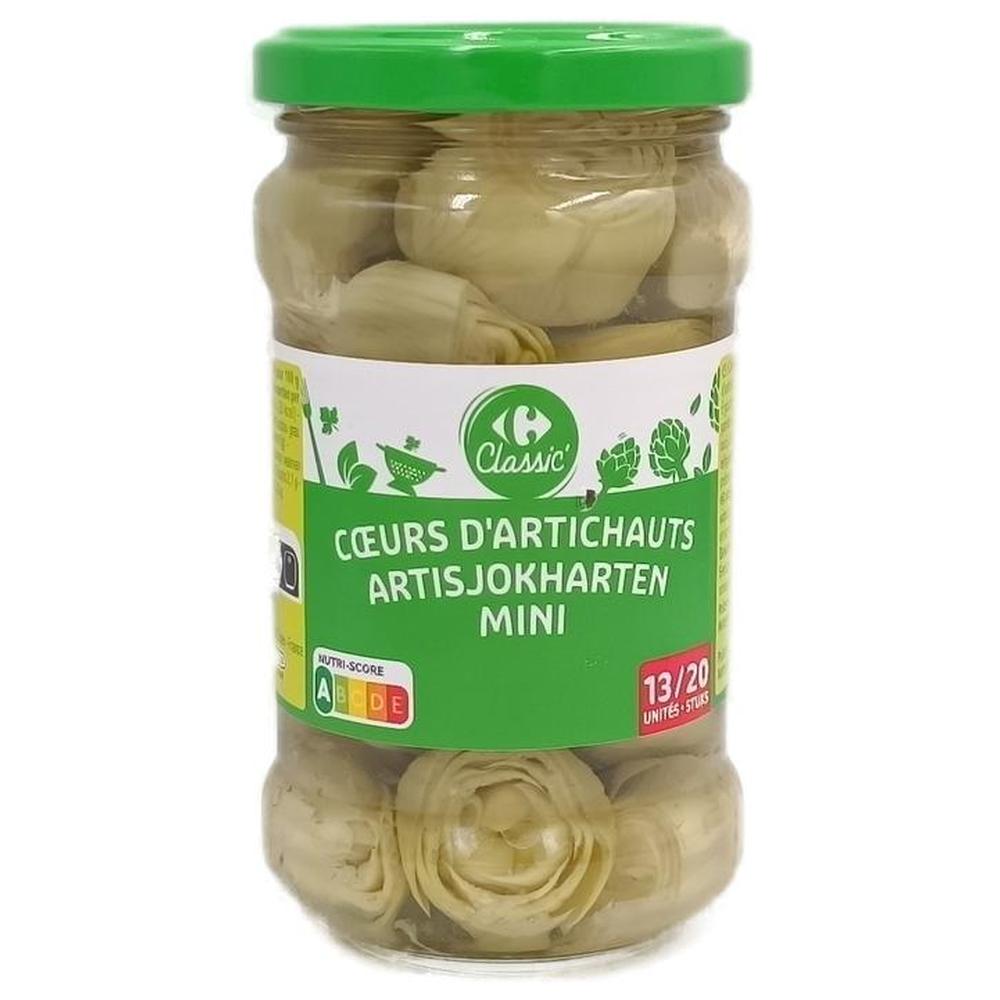 Bocal de Mini Cœurs d'Artichauts Carrefour 280g.