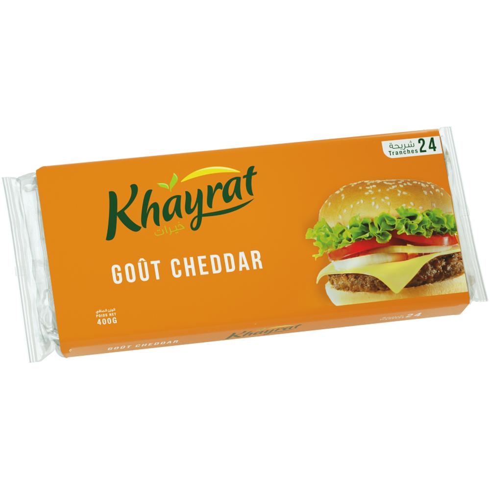 [696787] Fromage Tranché au Goût de Cheddar Khayrat 24 tranches 400g.
