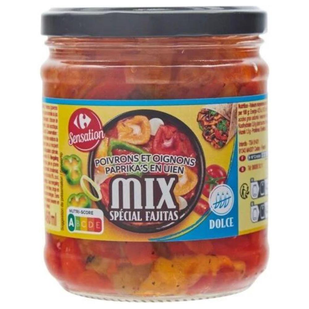 [713196] Légumes Cuisinés Poivrons Oignons Carrefour Sensation 430g