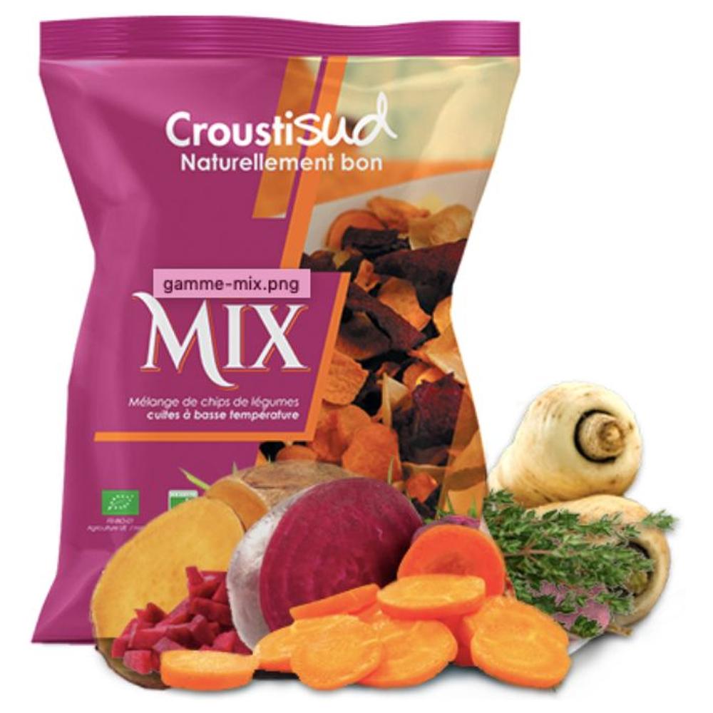 Mélange Chips de Légumes Bio Croustisud 90g.