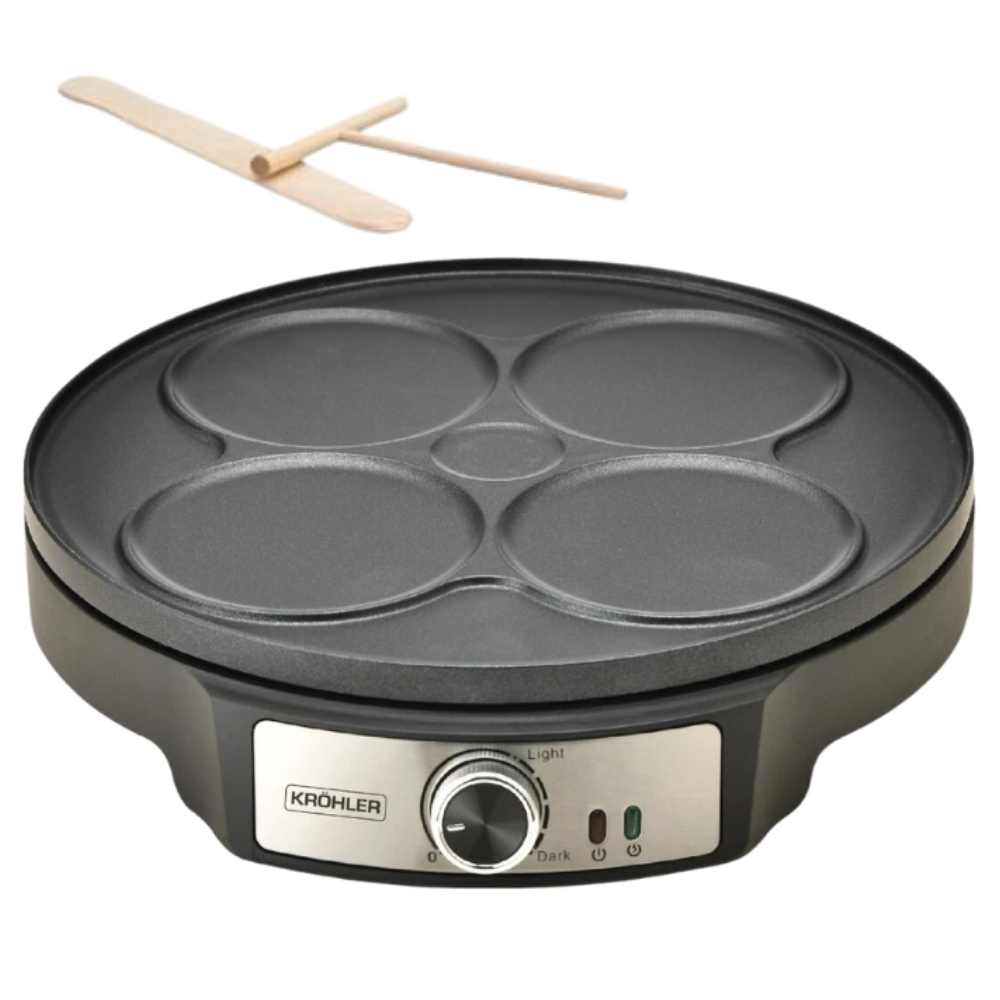 [727475] Crêpière Électrique Double Face Kröhler 1500W