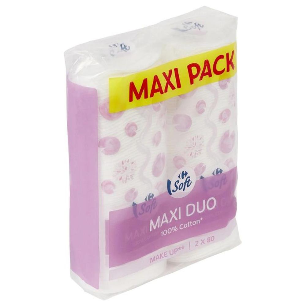Coton Ovales Maxi Duo Carrefour Soft 2x80g