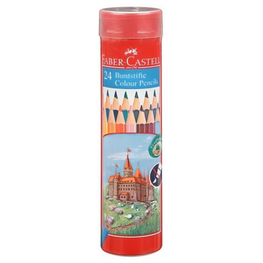 Crayons de Couleur en Boite en Métal Ronde 24 unités